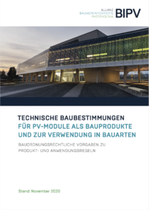 Technische Baubestimmungen für PV-Module als Bauprodukte